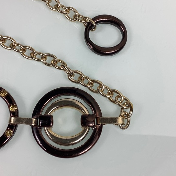 Chico’s Rhinestones Circles & Gold Chain Link belt size OSFA EUC main image 10